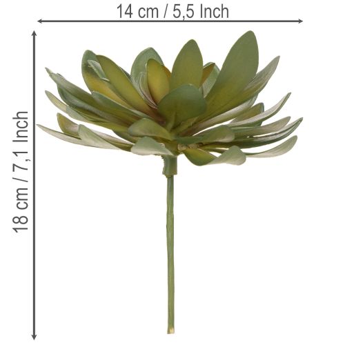 Itens Suculenta artificial como planta decorativa, verde, 18 cm, 3 peças