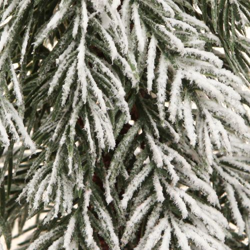 Itens Decoração de árvore de natal verde branco inverno sobre base de madeira Alt.28cm