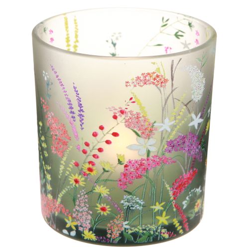 Suporte para velas em vidro flores primavera verão Alt.8cm 6 unidades