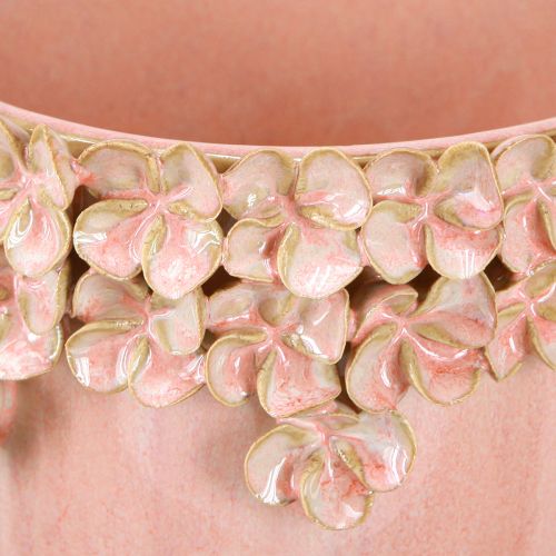 Itens Vaso Cerâmico Rosa – Elegante vaso com decoração de flores Ø16cm