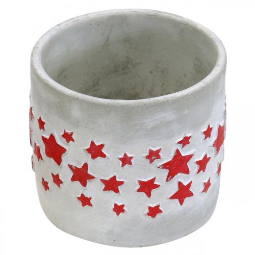 Itens Vaso com estrelas, decoração em cerâmica, aspecto de concreto, vaso de Natal Ø12,5cm Alt.11cm 3pçs