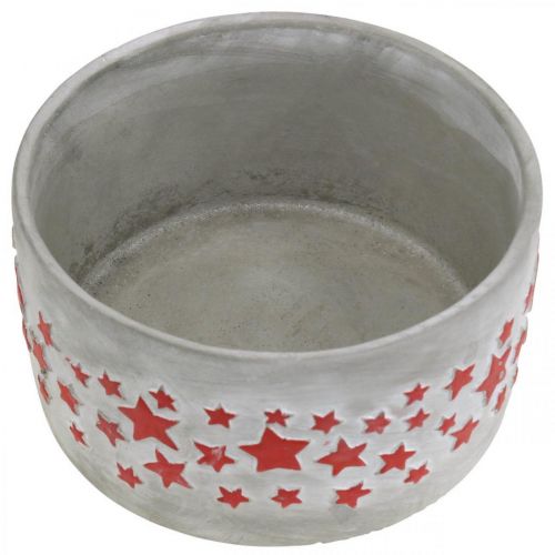 Itens Vaso para o Advento, vaso com estrelas, decoração em concreto Ø20cm Alt.11cm