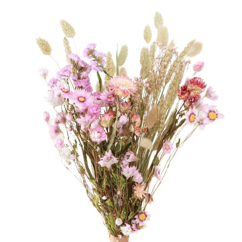 Buquê de flores secas flores de palha rosa trigo Lagurus 55cm