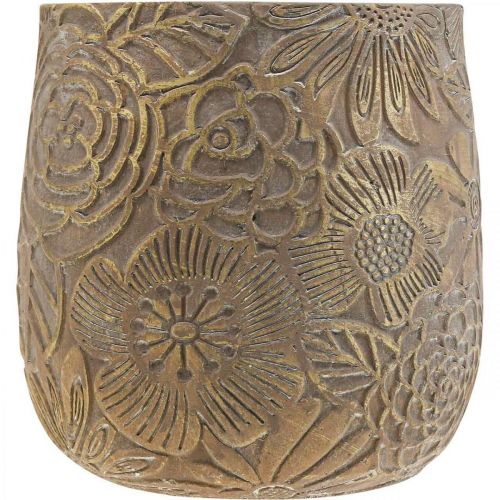 Itens Floreira vaso de flores de ouro em cerâmica Ø21cm A22,5cm