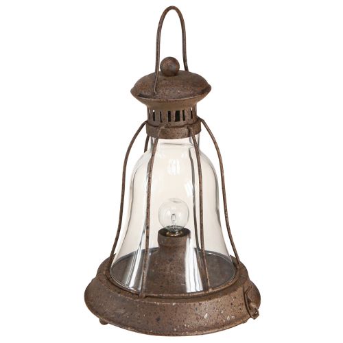 Floristik24 Lanterna de ferrugem decorativa de metal com lâmpada LED vintage com temporizador Alt.30cm