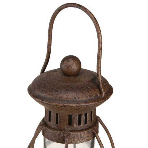 Floristik24 Lanterna de ferrugem decorativa de metal com lâmpada LED vintage com temporizador Alt.30cm