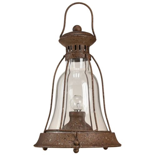 Floristik24 Lanterna de ferrugem decorativa de metal com lâmpada LED vintage com temporizador Alt.30cm