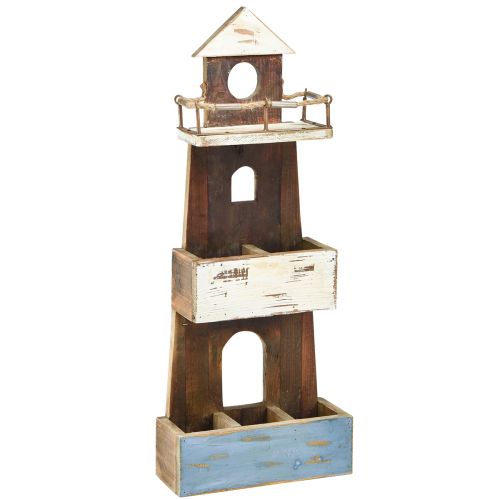 Floristik24 Farol decorativo de madeira marítima vintage 30×11,5×75cm