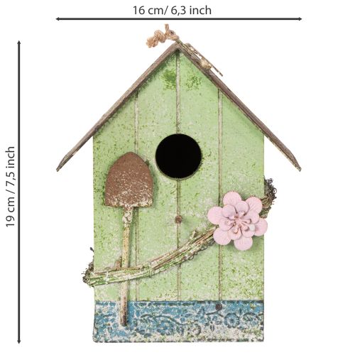 Itens Casinha de pássaros com decoração floral, decoração romântica para casa de campo, 19 cm