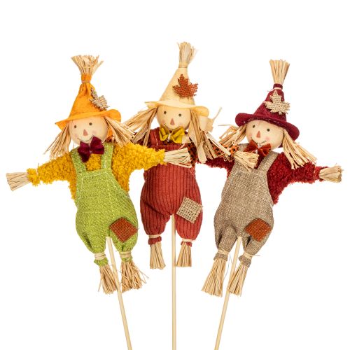 Itens Figura decorativa de espantalho em um palito para artesanato e plantas, 60 cm