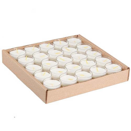 Itens Velas votivas luzes sacrificiais em branco com tigela Ø4,3cm 25 un