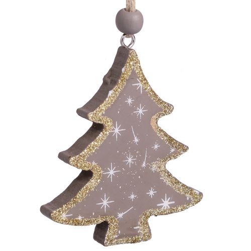 Itens Pingente de Natal estrela árvore coração madeira 6,5/7cm 6 un