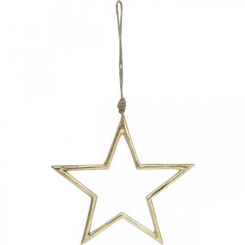 Itens Estrela de decoração de natal, decoração do advento, pingente de estrela dourada B24.5cm