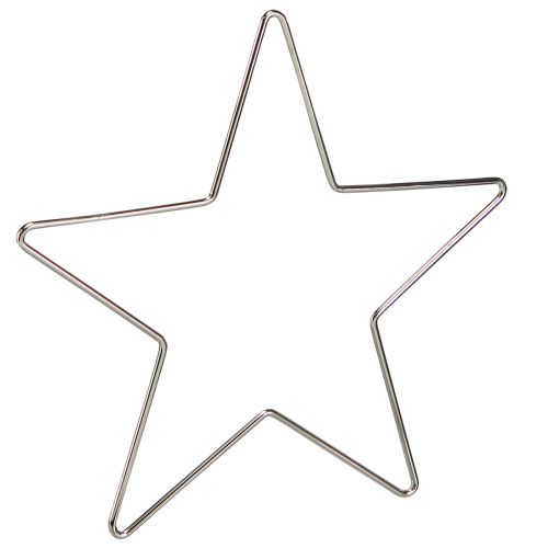 Floristik24 Estrelas de decoração de Natal para pendurar metal prateado 20cm 6 un