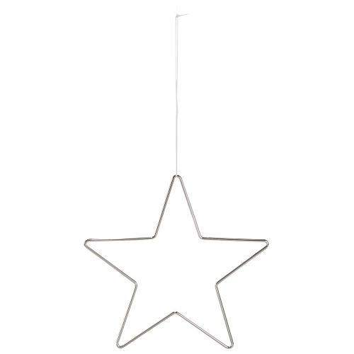 Itens Estrelas de decoração de Natal para pendurar metal prateado 20cm 6 un