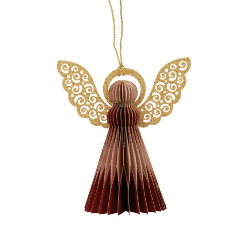 Itens Anjo de papel decoração de anjo de Natal vinho vermelho rosa Alt.12cm 4 unidades