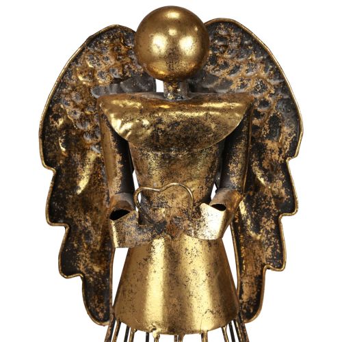 Floristik24 Anjo de Natal Natal, castiçal de metal dourado estilo antigo 52cm