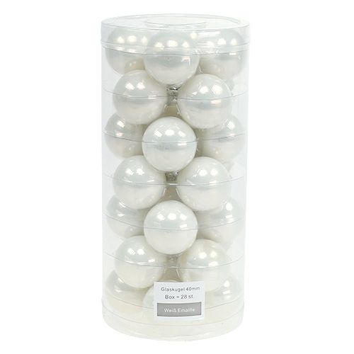 Itens Bola de Natal Ø4cm branca brilhante 24 unidades