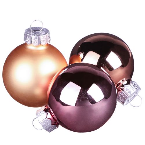 Itens Bolas de natal mistura de damasco bolas de árvore vidro Ø4cm 24 un