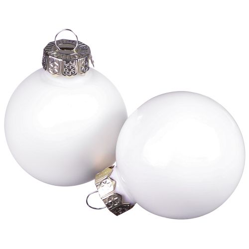 Bolas de natal vidro esmalte branco fosco Ø4cm 24 unid.