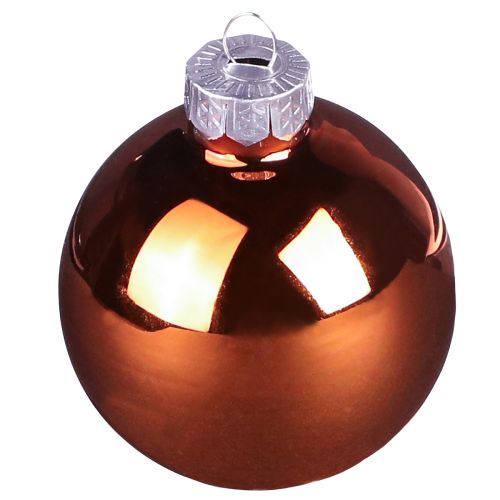 Itens Bolas de natal bolas de árvore marrom douradas vidro Ø6cm 24 un