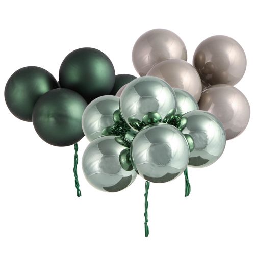 Bolas de Natal em arame de vidro verde cinza Ø40mm 32 un