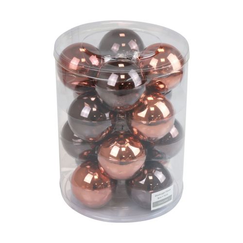 Itens Bolas de Natal vidro marrom mix bolas de árvore brilhantes Ø7,5cm 12 unidades