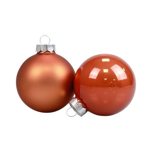 Bolas de Natal bolas de vidro para árvore de Natal vermelho marrom Ø6,5cm 24 unidades