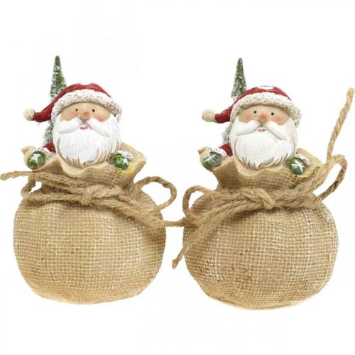 Itens Figura decorativa Papai Noel em saco Decoração de Natal Ø8cm/Alt.13cm 2 unid.