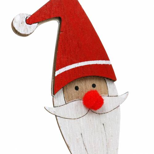 Itens Pinos de madeira Papai Noel com mola de metal vermelho, branco, natural 12 / 13cm L36 / 36,5cm 12pcs