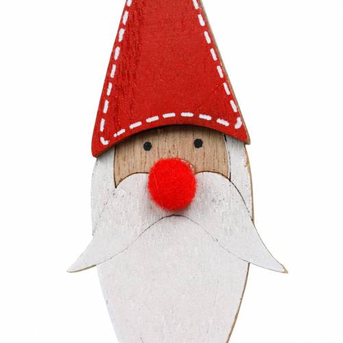 Itens Pinos de madeira Papai Noel com mola de metal vermelho, branco, natural 12 / 13cm L36 / 36,5cm 12pcs