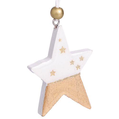 Itens Decorações de Natal coração de árvore estrela de madeira 6,5–7 cm 6 unidades