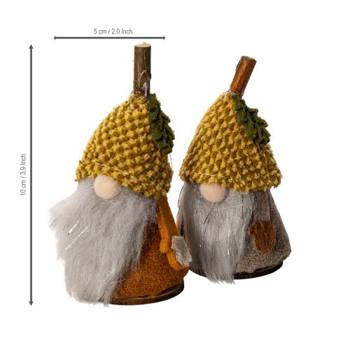 Itens Conjunto de 6 figuras de gnomos com gorro de tricô e bolota, 10 cm.