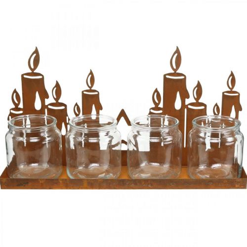 Itens Velas decorativas de pastilha de vidro de metal de lanterna L41cm