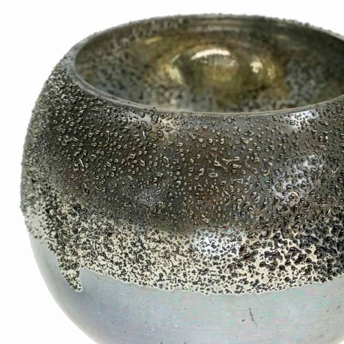 Floristik24 Lanterna de vidro prata Ø8,5cm H6,5cm 4pcs