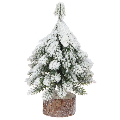 Floristik24 Decoração de inverno árvore de Natal em verde branco Ø7cm Alt.14cm 4 unidades