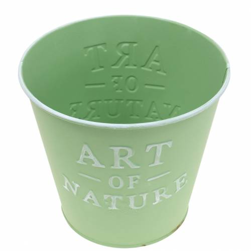 Itens Vaso de flores em zinco metal verde menta Ø22cm Alt.21cm