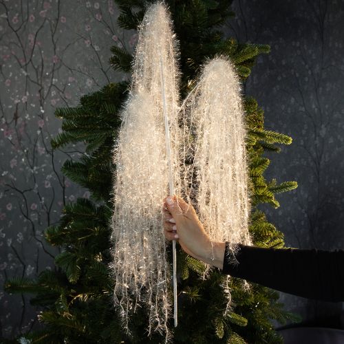 Itens Galho artificial de inverno na cor branca com aspecto nevado e coberto de gelo, 70 cm