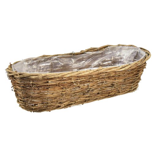 Itens Tigela de flores cesta de videira oval natural 49,5x22x13cm