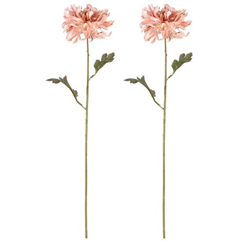 Itens Crisântemos Rosa Salmão Artificial Ø13cm L72cm 2pcs