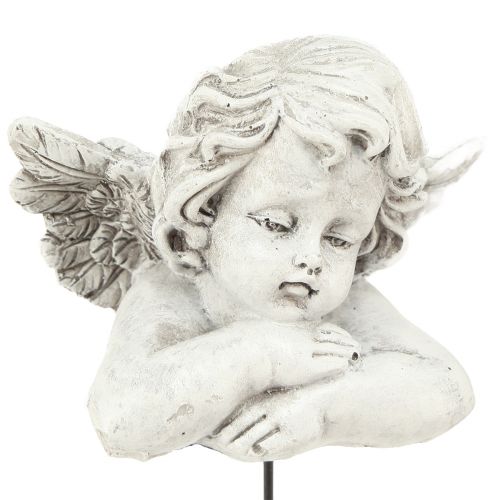 Itens Anjo decorativo em bastão decoração decorativa de sepultura cinza branco Alt.6,5 cm 3 peças