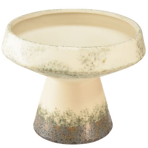 Tigela decorativa tigela de cerâmica creme cinza esverdeado Ø20cm Alt.16cm