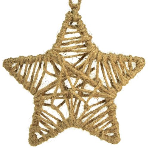 Estrela decorativa para pendurar estrela de juta natural Ø18cm 4 un
