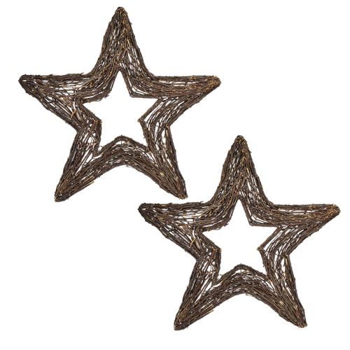 Itens Estrelas decorativas para pendurar estrelas de salgueiro naturais 48 cm 2 unidades