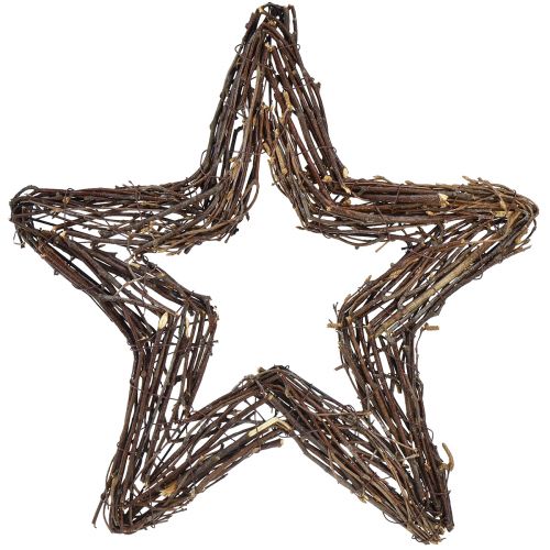 Floristik24 Estrelas decorativas para pendurar decoração de parede salgueiro natureza 40 cm 2 unidades