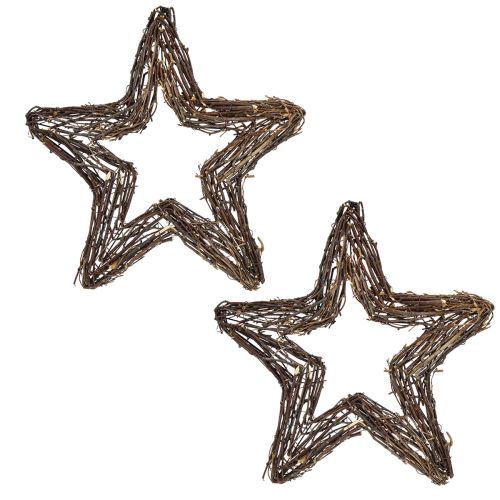 Itens Estrelas decorativas para pendurar decoração de parede salgueiro natureza 40 cm 2 unidades