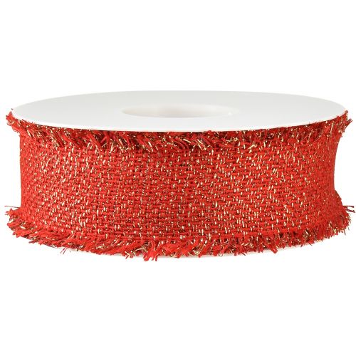 Itens Fita decorativa fita de joias com franjas de ouro vermelho W40mm L15m