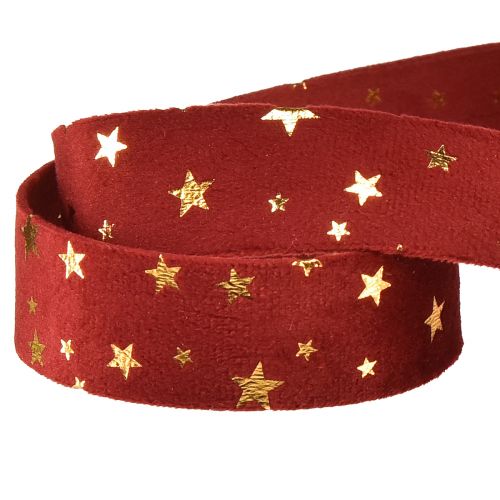 Itens Fita de veludo fita estrela de Natal ouro vermelho W25mm L8m