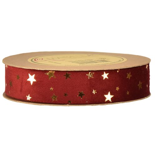 Itens Fita de veludo fita estrela de Natal ouro vermelho W25mm L8m