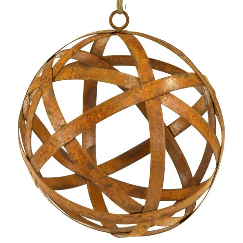 Bola de metal decorativa ferrugem para decoração vintage Ø20cm